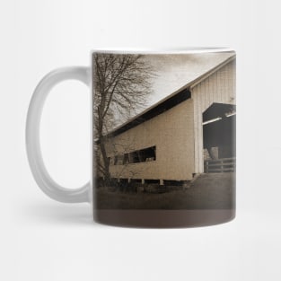 Oregon Covered Bridge In Sepia Mug